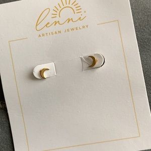 Moon stud earrings